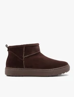 Kastanienbraune kurze Schneestiefel