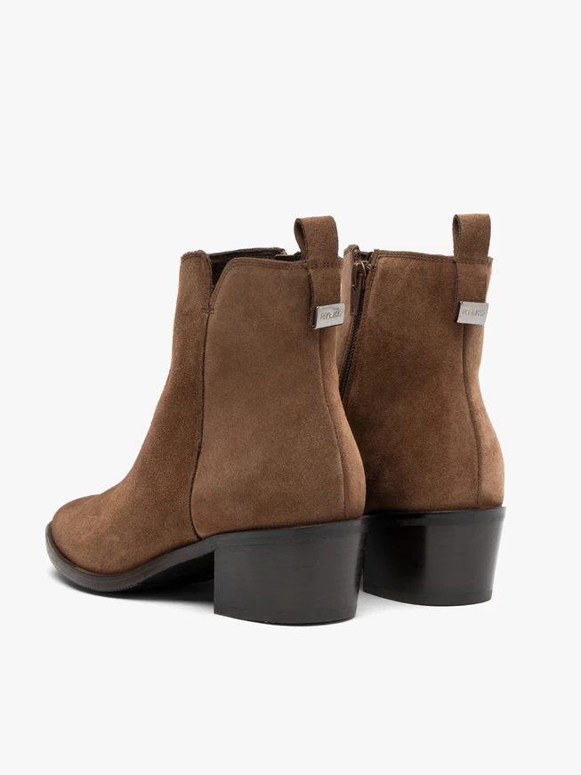 Braune isolierte Velourslederstiefel