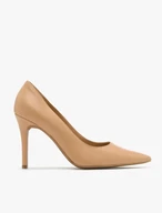 Beigefarbene hochhackige Pumps