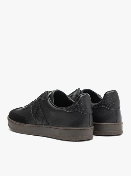 Schwarze Sportschuhe aus gebondetem Leder