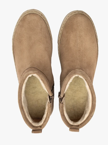 Beige kurze Schneestiefel