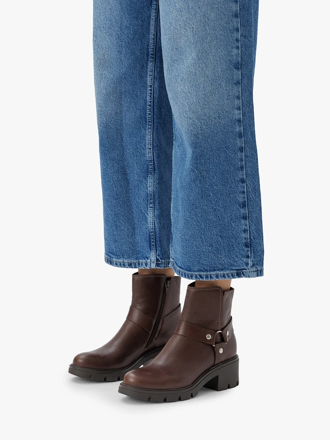 Dunkelbraune Biker-Stiefel