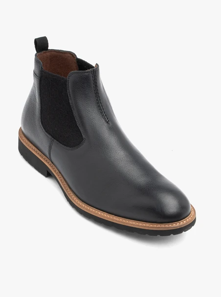 Schwarze Herren-Sablets mit dekorativer Sohle