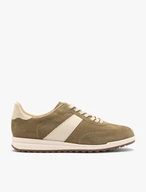 Olivfarbene Schnürhalbschuhe für Damen