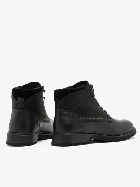Schwarze Kombistiefel aus Leder