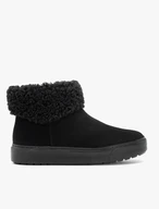 Schwarze Schneestiefel mit Fell