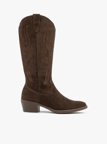 Dunkelbraune Cowboystiefel aus Leder