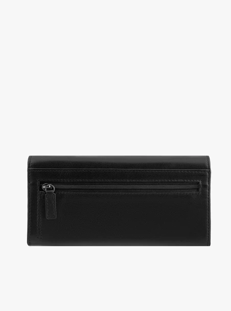 Schwarzes, längliches Portemonnaie aus Leder