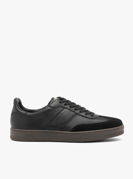 Schwarze Sportschuhe aus gebondetem Leder
