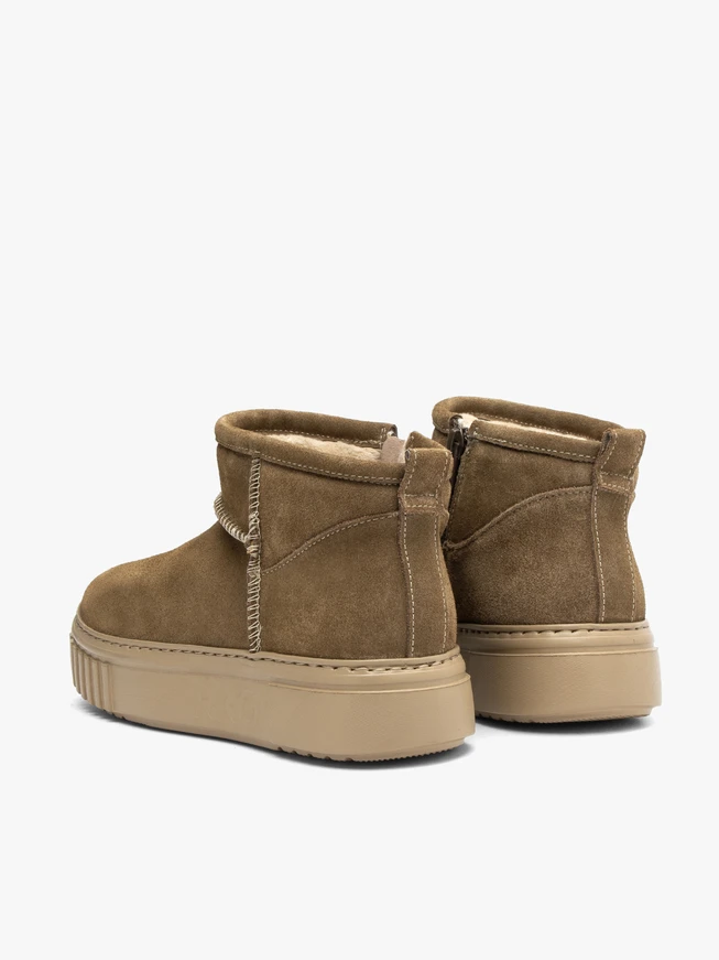 Kurze olivgrüne Schneestiefel