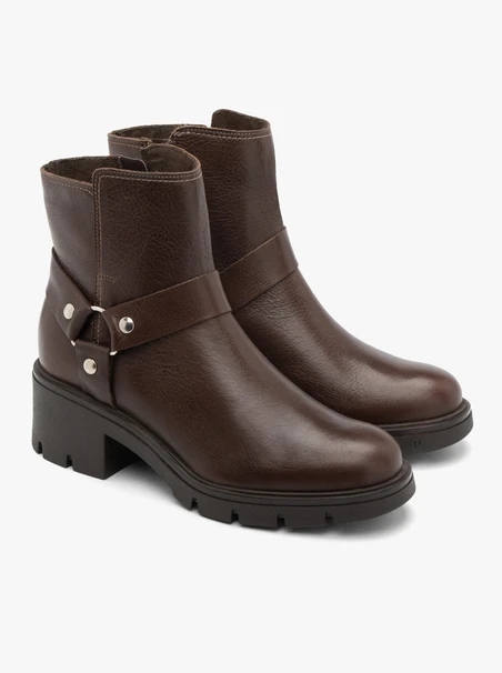 Dunkelbraune Biker-Stiefel