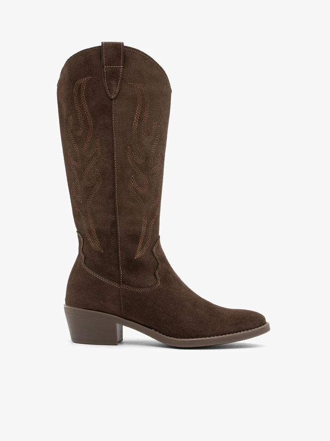 Dunkelbraune Cowboystiefel aus Leder