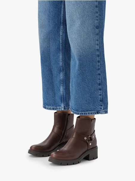 Dunkelbraune Biker-Stiefel