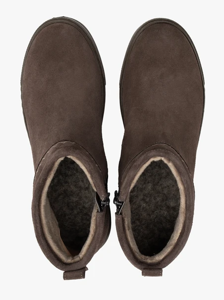 Braune kurze Schneestiefel mit Nähten