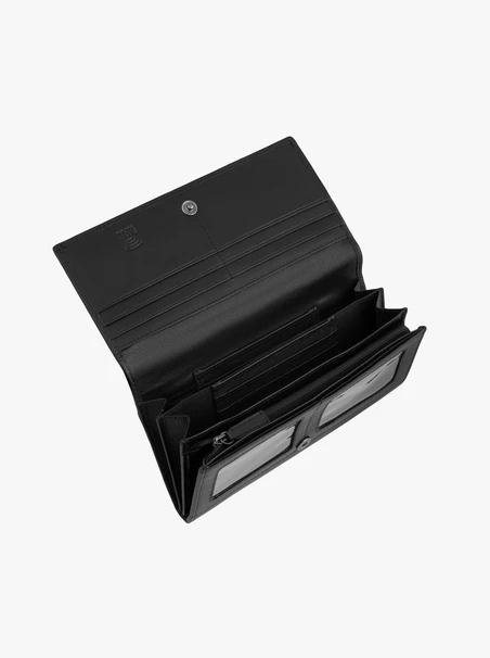 Schwarzes, längliches Portemonnaie aus Leder