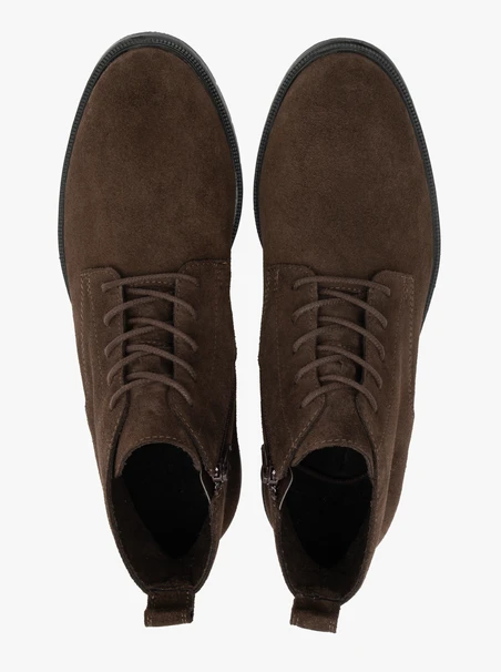 Dunkelbraune Velourslederstiefel