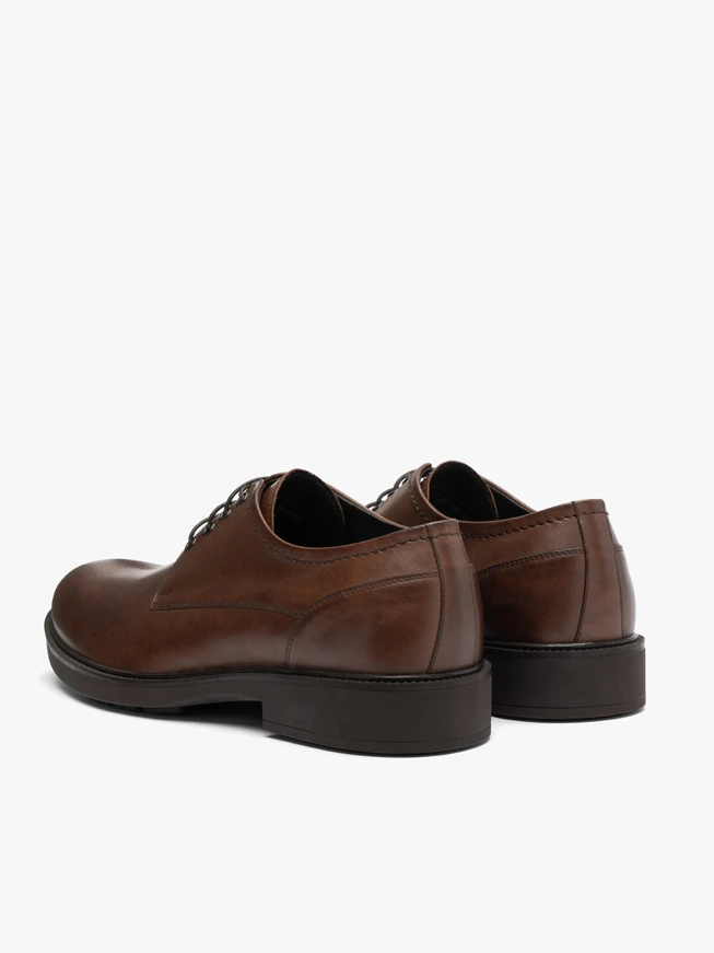 Dunkelbraune klassische Lederhalbschuhe