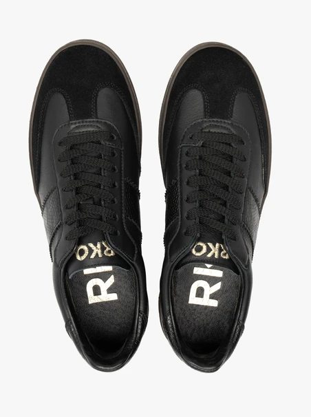 Schwarze Sportschuhe aus gebondetem Leder
