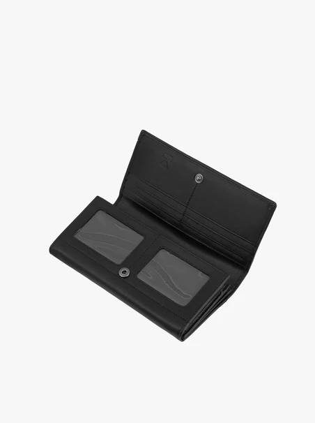 Schwarzes, längliches Portemonnaie aus Leder