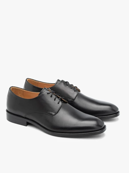 Elegante schwarze Premium-Schnürhalbschuhe