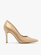Goldfarbene hochhackige Pumps