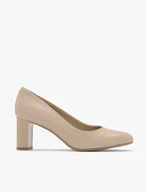 Beigefarbene Pumps mit Stilettoabsatz