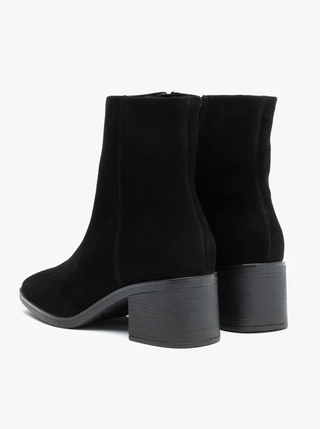 Schwarze klassische Velourslederstiefel