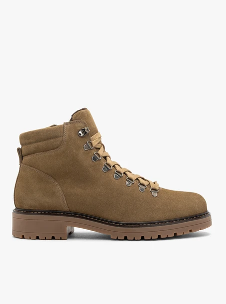 Stiefel aus olivfarbenem Veloursleder