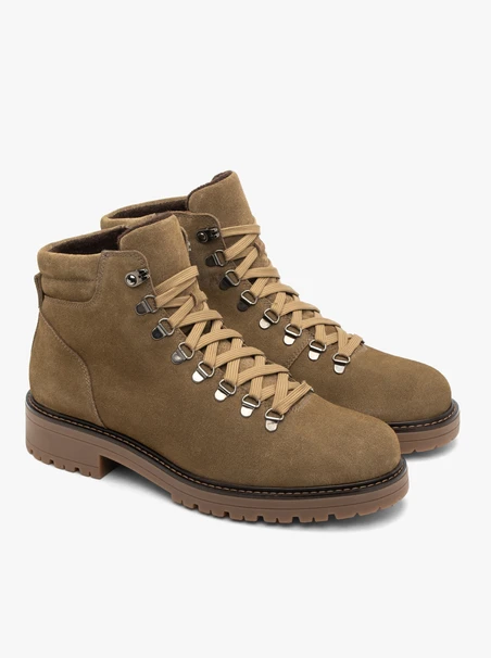 Stiefel aus olivfarbenem Veloursleder