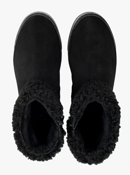 Schwarze Schneestiefel mit Fell