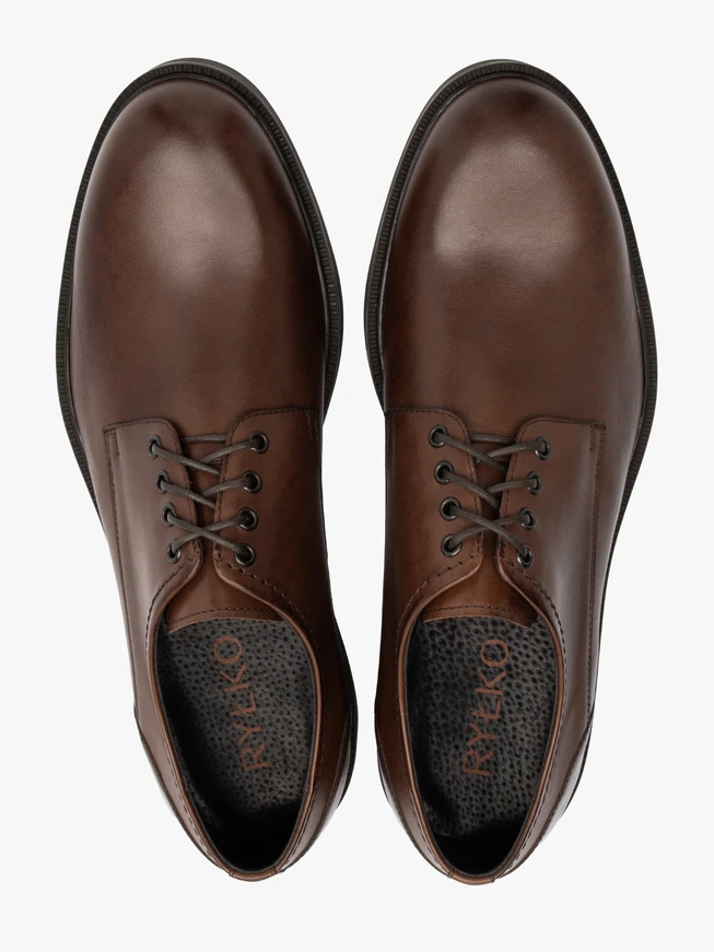 Dunkelbraune klassische Lederhalbschuhe