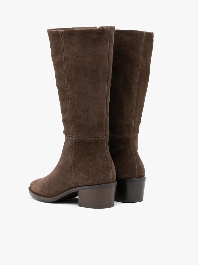 Dunkelbraune Stiletto-Stiefel