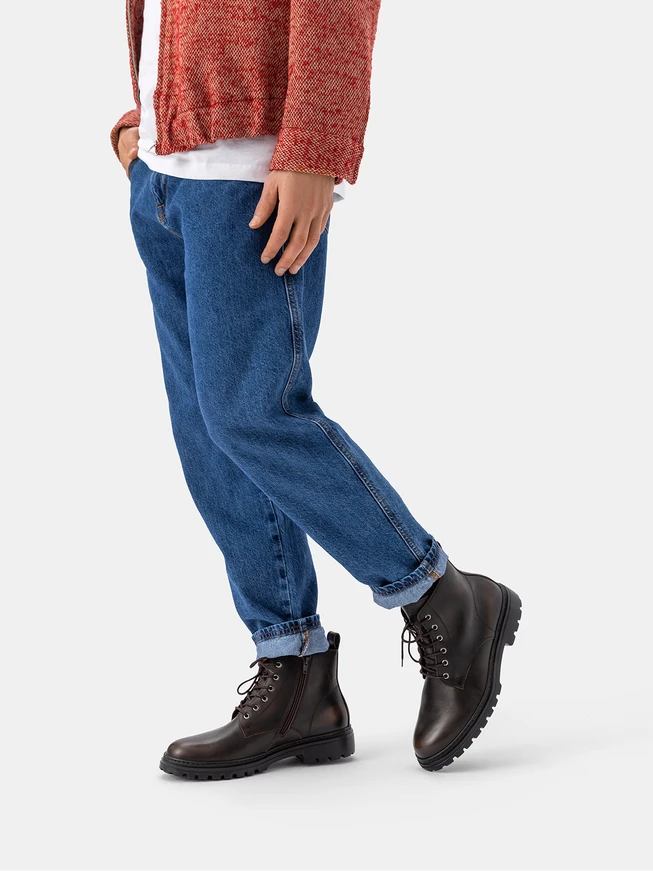 Braune Vollnarbenlederstiefel