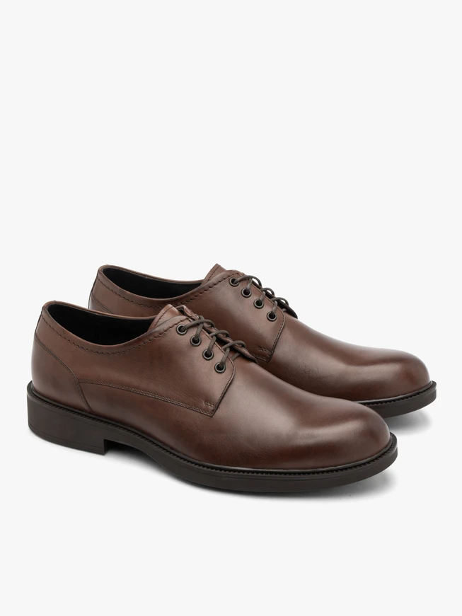 Dunkelbraune klassische Lederhalbschuhe