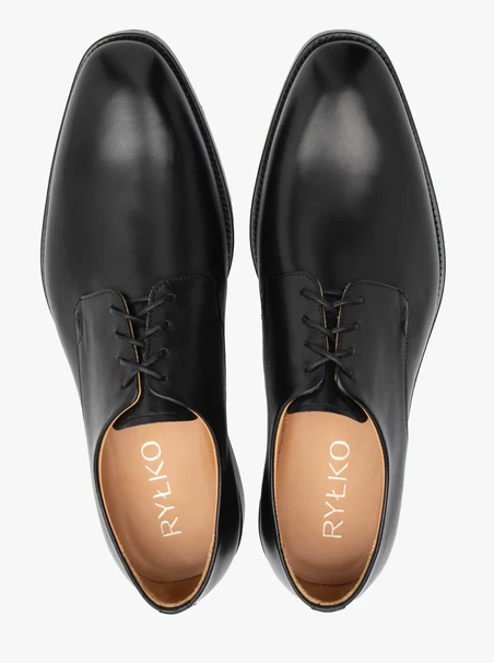 Elegante schwarze Premium-Schnürhalbschuhe