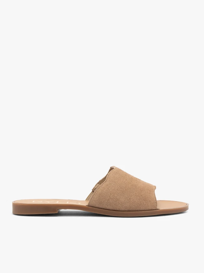 Flache Damen-Flip-Flops aus Sand