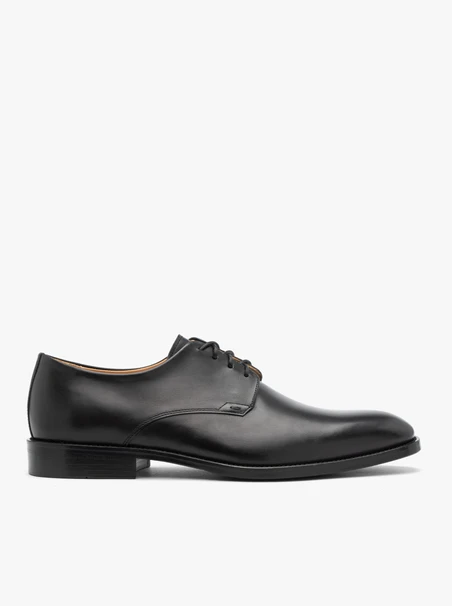 Elegante schwarze Premium-Schnürhalbschuhe