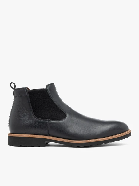 Schwarze Herren-Sablets mit dekorativer Sohle