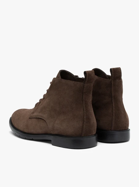 Dunkelbraune Velourslederstiefel