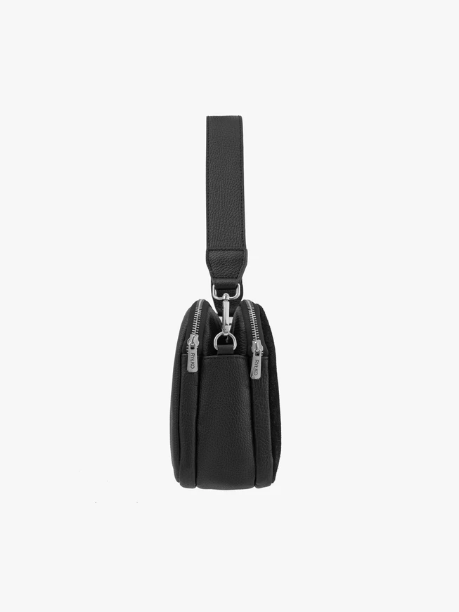Kleine schwarze Tasche aus Bonded Leather