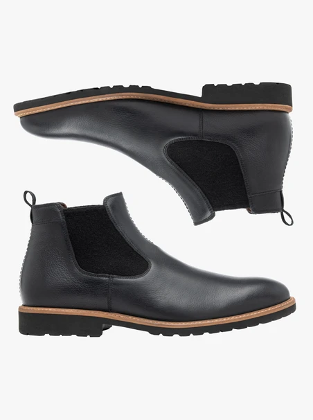 Schwarze Herren-Sablets mit dekorativer Sohle