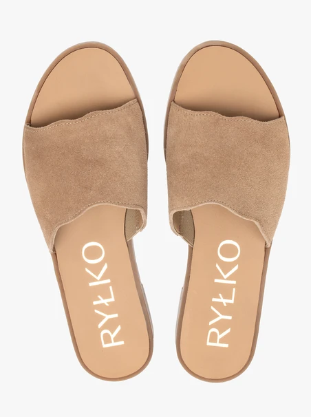 Flache Damen-Flip-Flops aus Sand