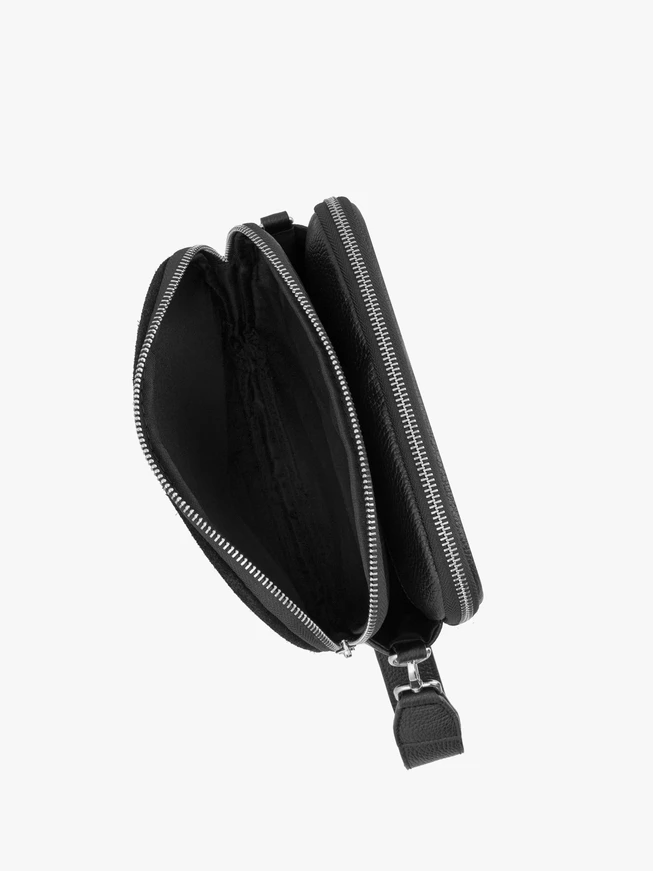 Kleine schwarze Tasche aus Bonded Leather