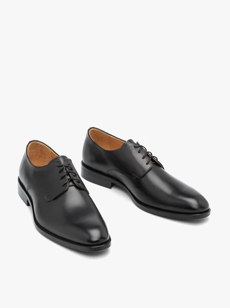 Elegante schwarze Premium-Schnürhalbschuhe