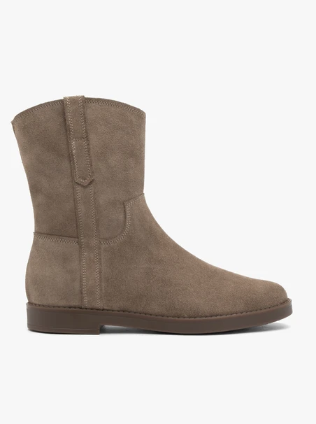Hellbraune unbeheizte Velourslederstiefel
