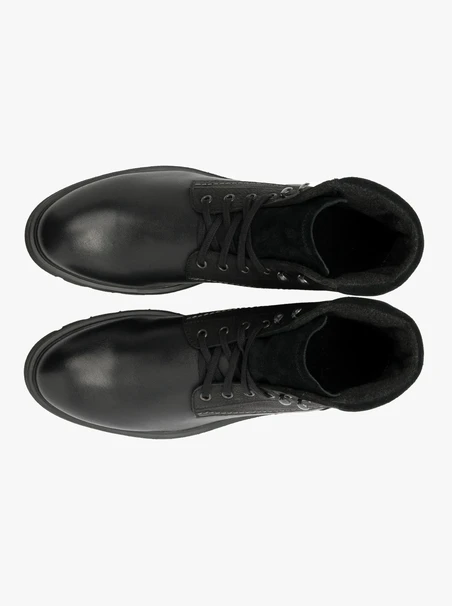 Schwarze Kombistiefel aus Leder