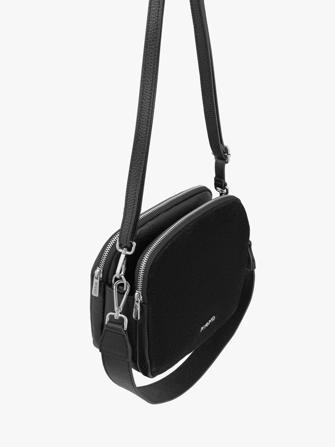 Kleine schwarze Tasche aus Bonded Leather