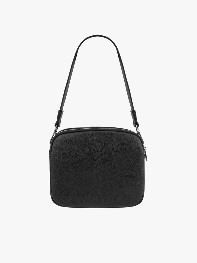 Kleine schwarze Tasche aus Bonded Leather