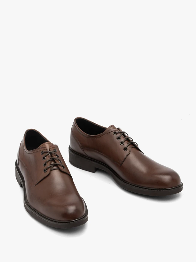 Dunkelbraune klassische Lederhalbschuhe