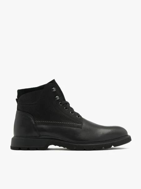 Schwarze Kombistiefel aus Leder